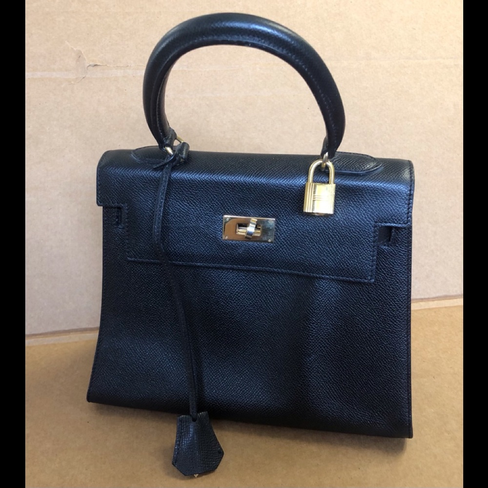 Black Italian leather handbag, Lalo like